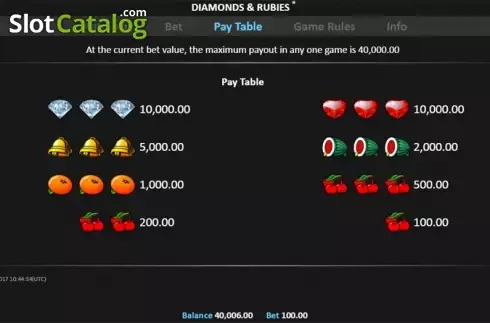 Скрин7. Diamonds and Rubies Pull Tab слот