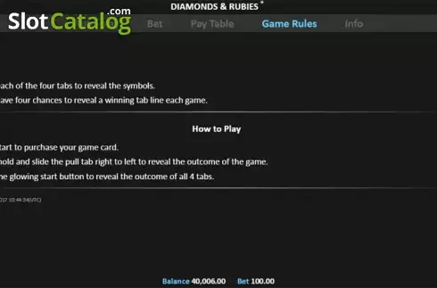Скрин8. Diamonds and Rubies Pull Tab слот
