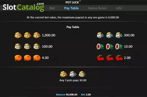 Скрин5. Pot Luck Pull Tab слот