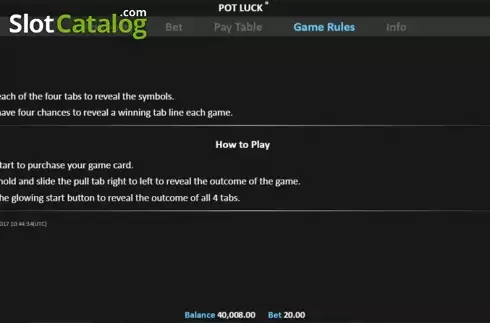 Скрин6. Pot Luck Pull Tab слот