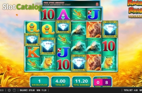 Скрин5. Raging Rhino Megaways слот