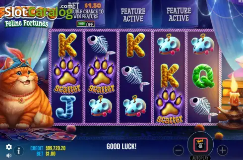 Скрин6. Fonzo’s Feline Fortunes слот