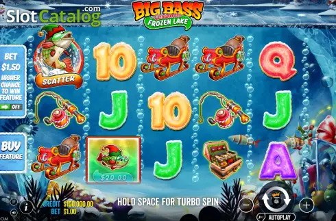 Скрин2. Big Bass Christmas Frozen Lake слот