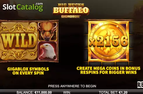 Скрин2. Big Bucks Buffalo Gigablox слот