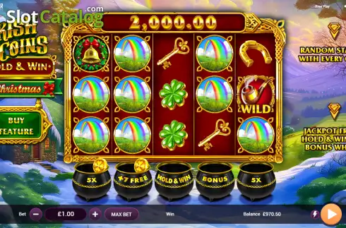 Скрин2. Irish Coins Hold & Win Christmas слот
