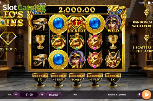 Скрин2. Cleo's Coins - Fashion TV слот