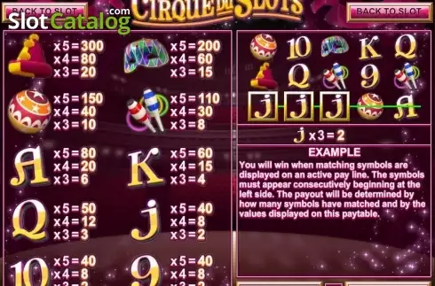 Скрин2. Cirque du Slots слот