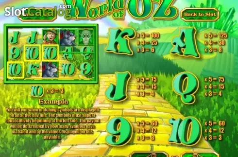 Скрин2. World of Oz слот