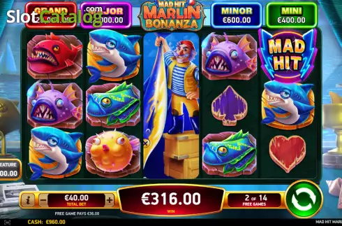 Скрин4. Mad Hit Marlin Bonanza слот