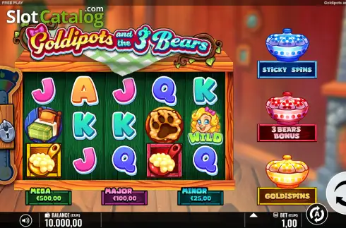 Скрин2. Goldipots and the 3 Bears слот