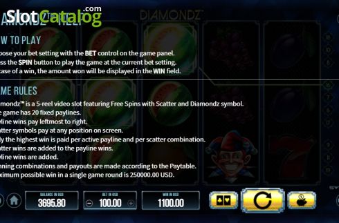 Скрин6. Diamondz слот