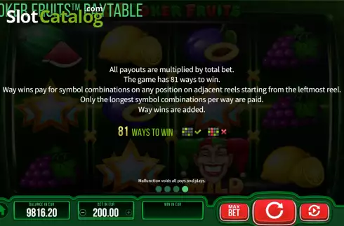 Скрин7. 81 Joker Fruits слот