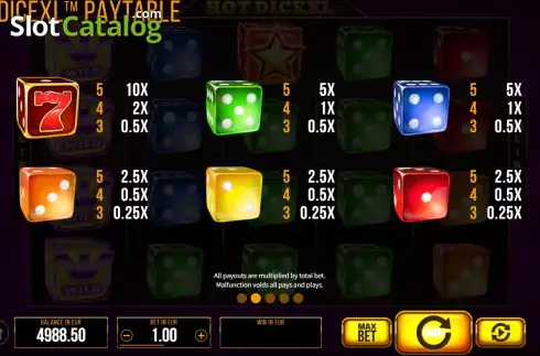 Скрин6. Hot Dice XL слот