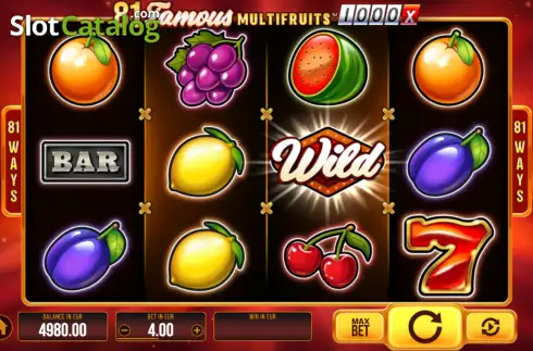 Скрин2. 81 Famous Multifruits 1000 слот