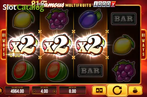 Скрин3. 81 Famous Multifruits 1000 слот