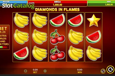 Скрин2. Diamonds in Flames слот