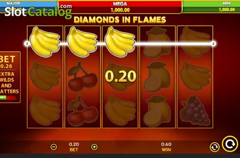 Скрин3. Diamonds in Flames слот