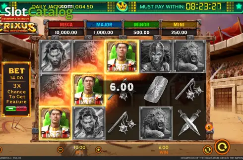 Скрин3. Champions of the Colosseum: Crixus the Impervious слот