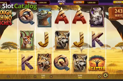Скрин2. Rough Rhino Riches слот