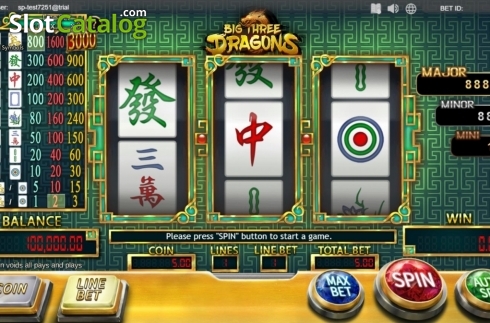 Скрин2. Big Three Dragons (SimplePlay) слот