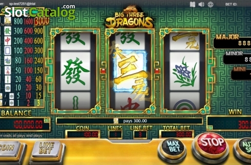 Скрин5. Big Three Dragons (SimplePlay) слот