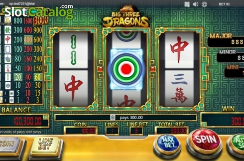 Скрин6. Big Three Dragons (SimplePlay) слот