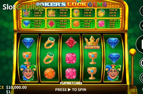 Скрин2. Joker's Luck Gems слот