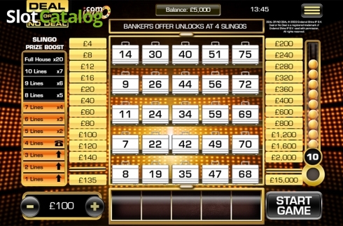 Скрин2. Deal Or No Deal Slingo Us слот
