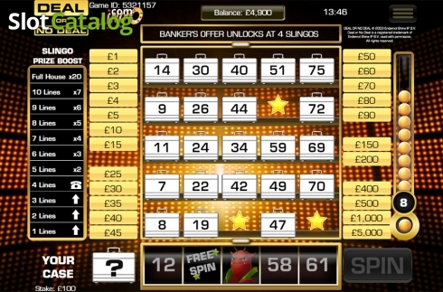 Скрин5. Deal Or No Deal Slingo Us слот