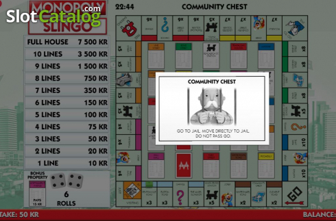 Скрин4. Slingo Monopoly слот