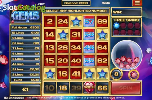 Скрин4. Slingo Gems слот