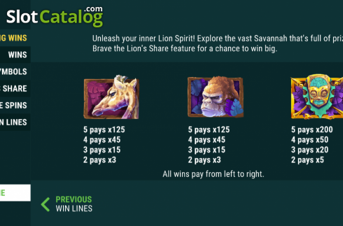Скрин6. Lion Spirit слот