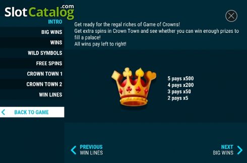 Скрин7. Game of Crowns слот
