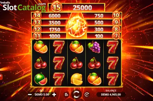 Скрин2. Blazing Fireballs слот
