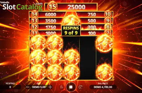 Скрин3. Blazing Fireballs слот