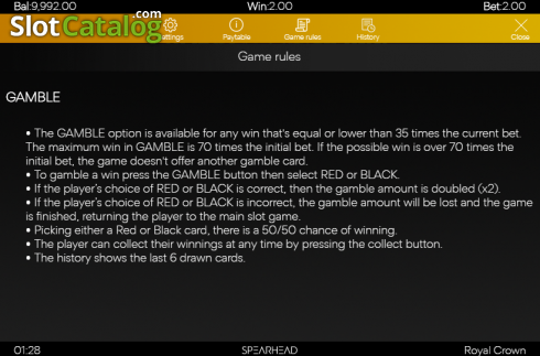 Скрин9. Royal Crown (Spearhead Studios) слот