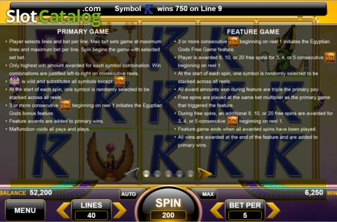 Скрин6. Egyptian Gods (Spin Games) слот