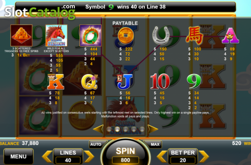 Скрин6. Flying Horse (Spin Games) слот