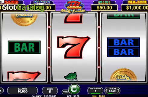 Скрин2. Mighty 777 Sticky Credits слот
