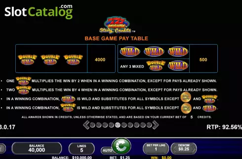 Скрин9. Mighty 777 Sticky Credits слот