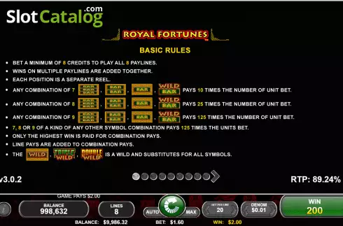 Скрин5. Royal Fortunes слот