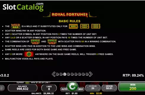 Скрин7. Royal Fortunes слот