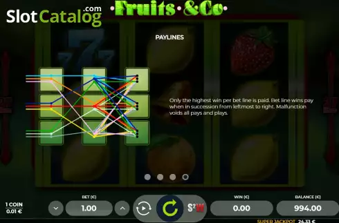 Скрин9. Fruits and Co слот