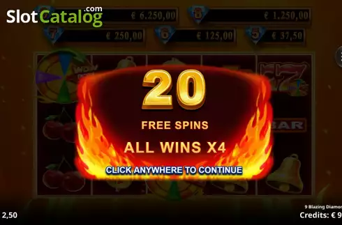 Скрин8. 9 Blazing Diamonds Wowpot слот