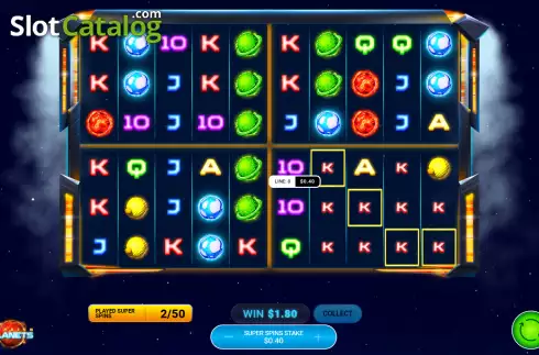 Скрин3. Blazing Planets слот