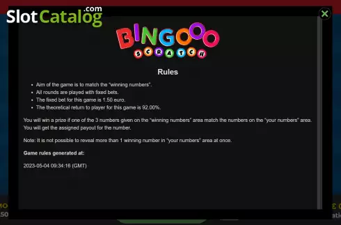Скрин6. Bingooo Scratch слот
