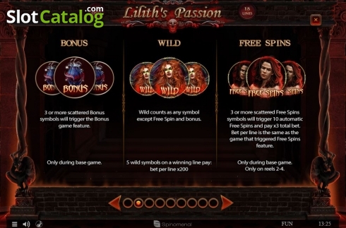 Скрин9. Lilith's Passion 15 lines слот
