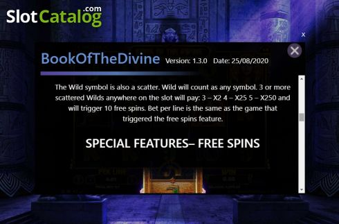 Скрин9. Book Of The Divine (Spinomenal) слот