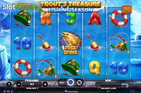 Скрин2. Trout's Treasure Fishing Season слот