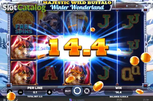 Скрин3. Majestic Wild Buffalo - Winter Wonderland слот